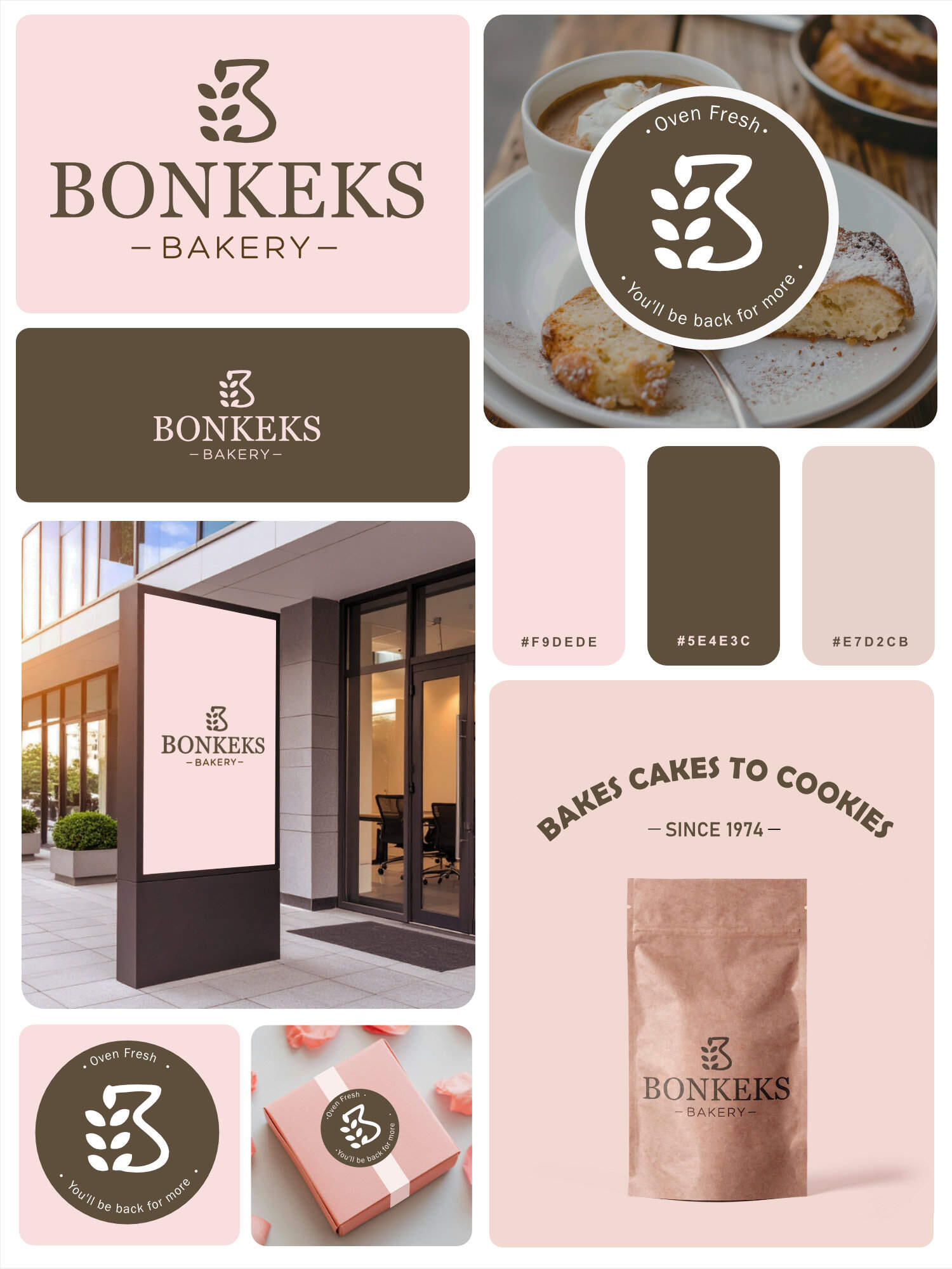Luxury modern logo visual identity design for a bakery